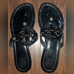 Tory Burch Miller Patent Sandal, 6, perfect black